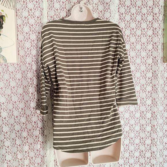 NWOT White Stag green tan 3/4 sleeve oversized top size xs - Picture 4 of 9